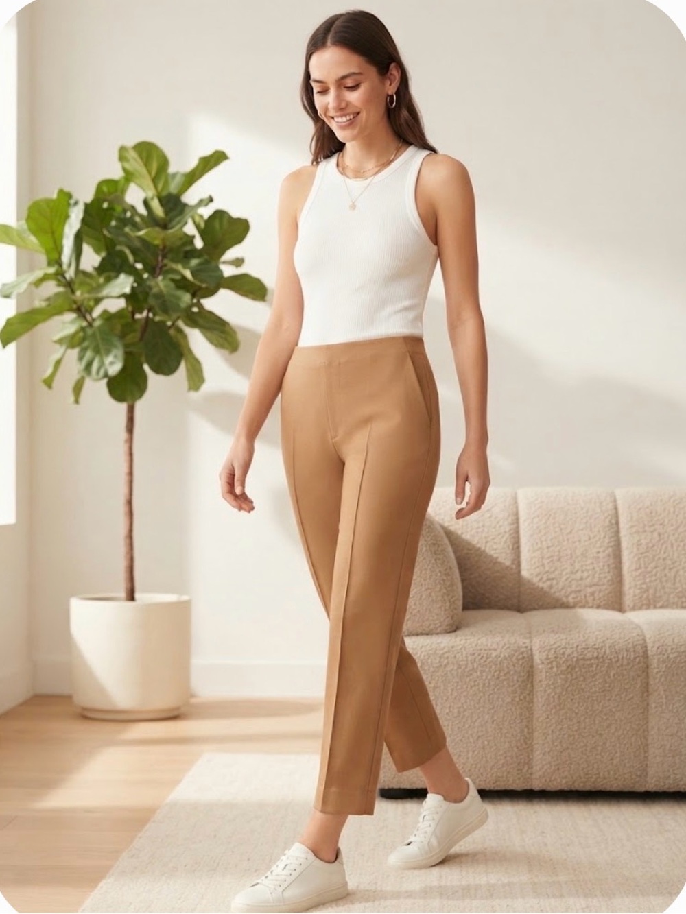 Everlane Pintuck Pleat Tailored Ankle Crop
